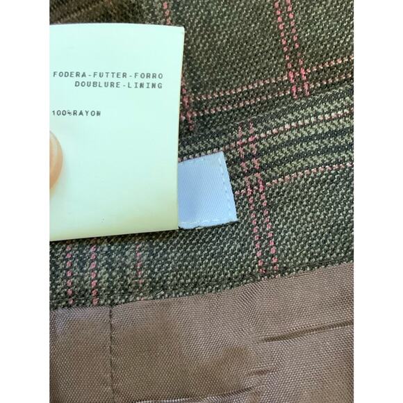 Moschino Cheap and Chic Brown and Pink Plaid Pencil Skirt size 14 EUC - Picture 4 of 5